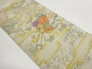 綴れ金彩ヱ霞に花車・屋敷・松模様袋帯